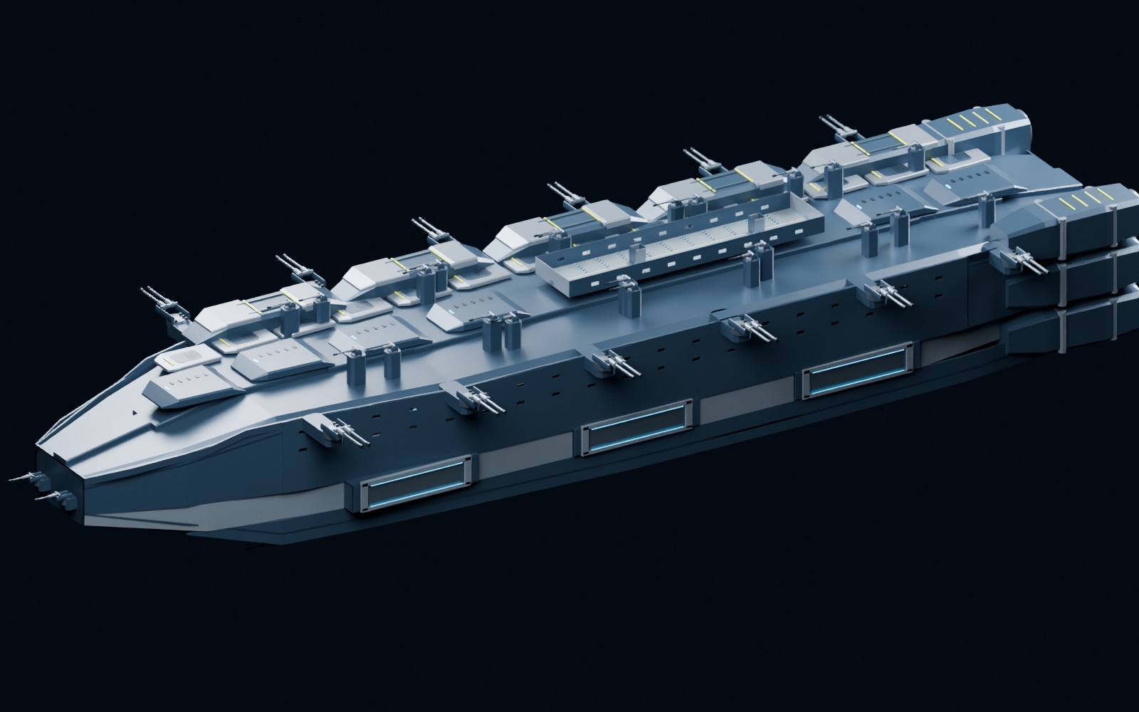 Render de estudio del interior del Arca dividido en seis niveles